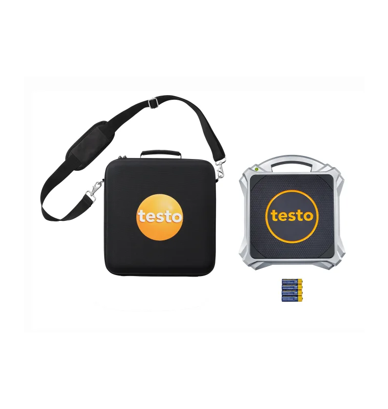 testo 560i, оның ішінде сандық хладагент шкаласы және Bluetooth® смарт клапаны, тасымалдау қорабы, батареялар