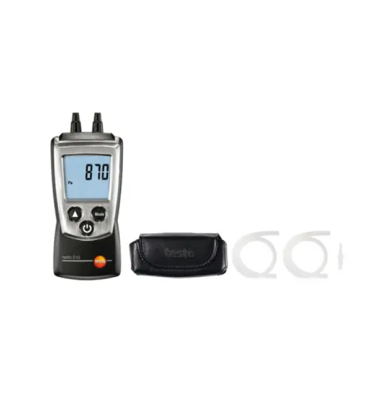 The testo 510 measures differential pressure in the range from 0 to 100 hPa.