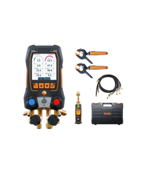 Интеллектуальный вакуумный комплект testo 558s с заправочными шлангами - интеллектуальный цифровой коллектор с беспроводными датчиками температуры и вакуума и комплектом для заправки 4 шлангами<br> <p class="number-commerce-order">Номер заказа: 0564.5583 <br><span style="color: #000000;"><strong><a style="color: #ff8a00;" href="https://static.testo.com/image/upload/HQ/testo-558s-datasheet-en.pdf">Каталог</a></strong></span> </p>